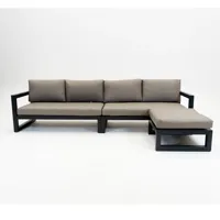 Grosso 4-zits bank + hocker antraciet