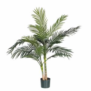 Groene Areca/goudpalm palmen kunstplanten 120 cm met zwarte pot - Kunstplanten