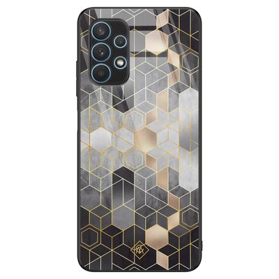 Samsung Galaxy A32 5G glazen hardcase - Cubes art