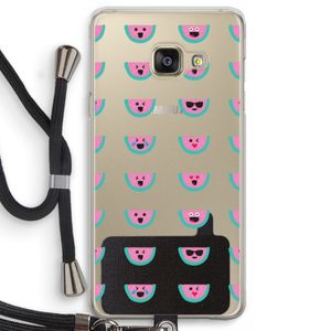 Smiley watermeloenprint: Samsung Galaxy A3 (2016) Transparant Hoesje met koord