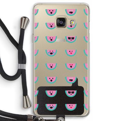 Smiley watermeloenprint: Samsung Galaxy A3 (2016) Transparant Hoesje met koord