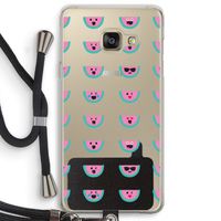 Smiley watermeloenprint: Samsung Galaxy A3 (2016) Transparant Hoesje met koord