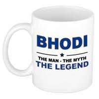 Bhodi cadeau mok - man myth legend - naam koffiemok / beker - wit en blauw - 300 ml