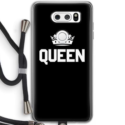 Queen zwart: LG V30 Transparant Hoesje met koord
