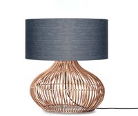GOOD&MOJO Tafellamp 'Kalahari' Rotan en linnen, 65cm, kleur Naturel/Donkergrijs