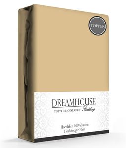 Dreamhouse Topper Hoeslaken Katoen Taupe-90 x 220 cm