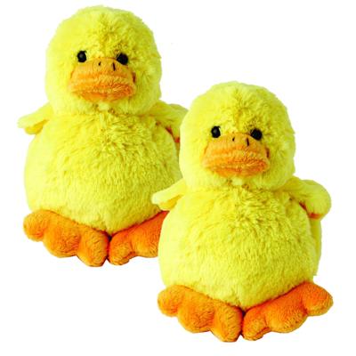 Schmoozies Knuffel kuikentje - 2x - geel - Pasen - kippen knuffeldier - 16 cm