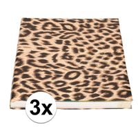 3x Kaftpapier panter/luipaard print 200 x 70 cm rol   -