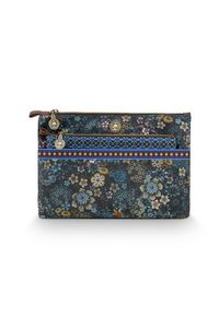 Pip Studio Cosmetic Bag Combi Tutti i Fiori Blue 26x18x7.5cm/22x13x1cm