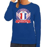 Frankrijk drinking team sweater blauw dames 2XL  - - thumbnail