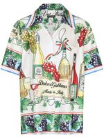 Dolce & Gabbana chemise en soie à imprimé graphique - Blanc
