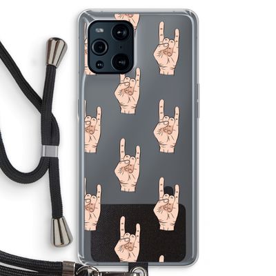 Rock: Oppo Find X3 Pro Transparant Hoesje met koord