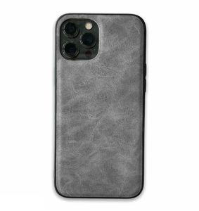 iPhone 12 Pro hoesje - Backcover - Kunstleer - TPU - Grijs