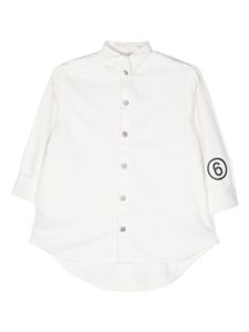 MM6 Maison Margiela Kids logo-print cotton shirtdress - Blanc