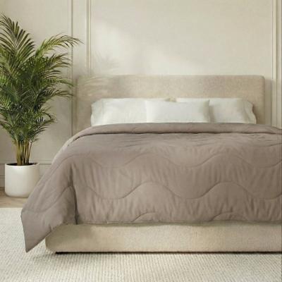 Wasbaar Easy Dekbed Zonder Overtrek - Zonder Overtrek Wave Uni - Taupe - Dekbed-Discounter.nl