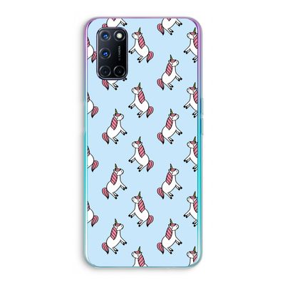 Eenhoorns overal: Oppo A92 Transparant Hoesje