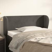 Hoofdbord met randen 103x23x78/88 cm fluweel donkergrijs