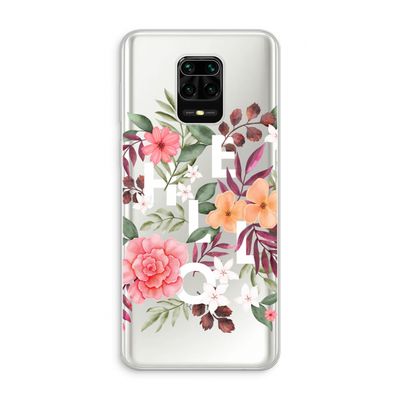 Hello in flowers: Xiaomi Redmi Note 10 Lite Transparant Hoesje