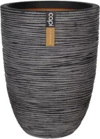 Capi nature elegant laag rib nl kunststof vaas 46x58 cm antraciet