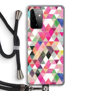 Gekleurde driehoekjes: Samsung Galaxy A72 5G Transparant Hoesje met koord