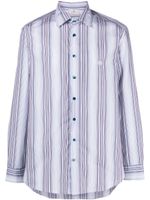 ETRO chemise rayée à logo brodé - Bleu