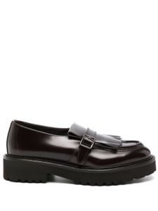 Doucal's fringe-detail leather loafers - Rouge