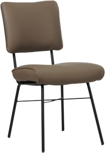 Bruine leren industriële design eetkamerstoel Solid - Toledo Leer Lever (bruin leer)