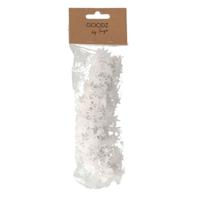 Spiraal kerstslinger - wit - folie - 750 cm - met sterren - kerstboomslinger Spiraal kerstslinger - wit - folie - 750 cm - met sterren - kerstboomslinger