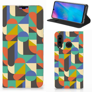 Huawei P30 Lite New Edition Hoesje met Magneet Funky Retro