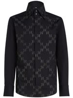 Karl Lagerfeld chemise Hun's Pick à motif monogrammé - Noir