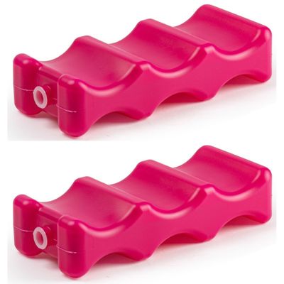4x stuks koelelementen voor speciaal voor blikjes 22 x 9 cm roze