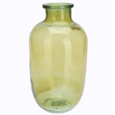 H&S Collection Bloemenvaas San Remo - glas - groen transparant - D18 x H35 cm
