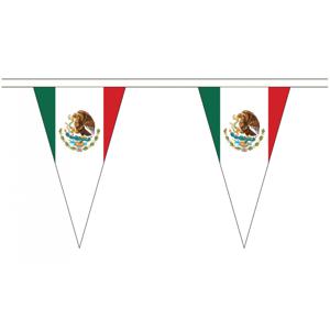 Mexico landen punt vlaggetjes - 5 meter - polyester - vlaggen versiering