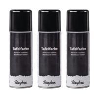 Rayher Krijtbord verf spray - 3x - zwart - 200 ml - schoolbordverf