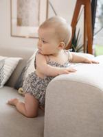 Combishort met print voor pasgeborene ecru