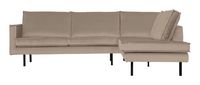 BePureHome Hoekbank 'Rodeo' Rechts, Velvet, kleur Khaki