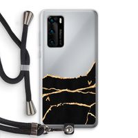 Gouden marmer: Huawei P40 Transparant Hoesje met koord
