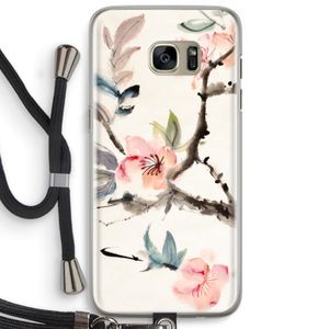 Japanse bloemen: Samsung Galaxy S7 Edge Transparant Hoesje met koord