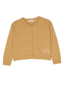 Bonpoint cardigan en cachemire à logo brodé - Jaune