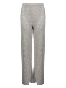 Solid & Striped pantalon en maille pointelle à taille haute - Argent