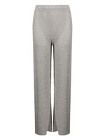 Solid & Striped pantalon en maille pointelle à taille haute - Argent