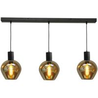 Masterlight Zwarte hanglamp eetkamerBounty 3-lichts rond glas - 2471-05-05-100-3-3