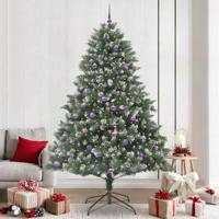 Kunstkerstboom met 300 LED Groen 240 cm PVC en Plastic en Staal