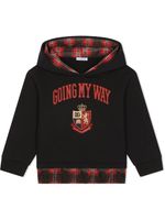 Dolce & Gabbana Kids hoodie à motif tartan - Noir