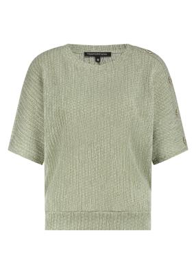 Tramontana Crinkled Top Button Detail E02-19-401 T-shirt Korte Mouw 006156-aloemelange