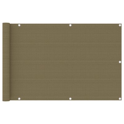 vidaXL Balkonscherm 90x600 cm HDPE taupe vidaXL Balkonscherm 90x600 cm HDPE taupe