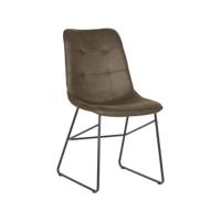 LABEL51 Eetkamerstoel Slim - Army green - Microfiber - Black Frame