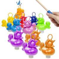 Hengelspel / eendjes vangen kermis spel - voor kinderen - met 11x eendjes - en 2 hengels