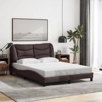 Bedframe zonder matras stof donkerbruin 140x200 cm