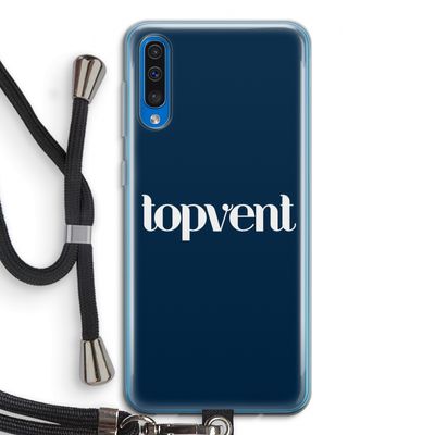 Topvent Navy: Samsung Galaxy A50 Transparant Hoesje met koord